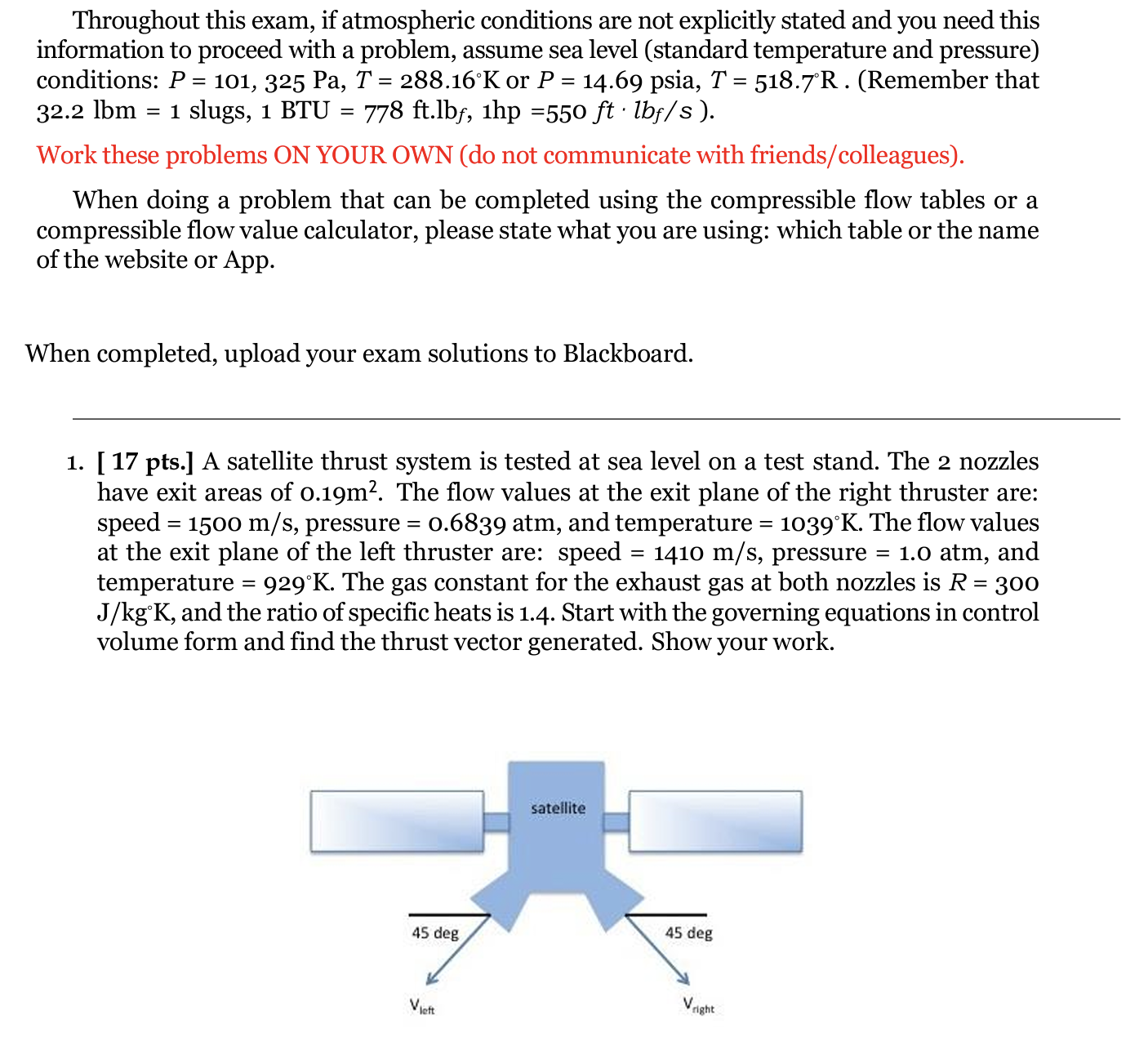 Solved Throughout This Exam, If Atmospheric Conditions Are | Chegg.com