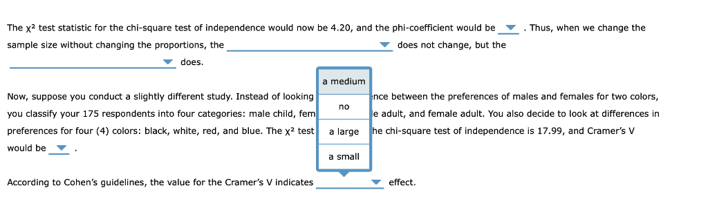 Solved 11. Effect size for the chi-square test for | Chegg.com