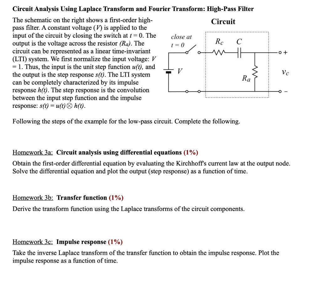 Solved 0 + Circuit Analysis Using Laplace Transform and | Chegg.com