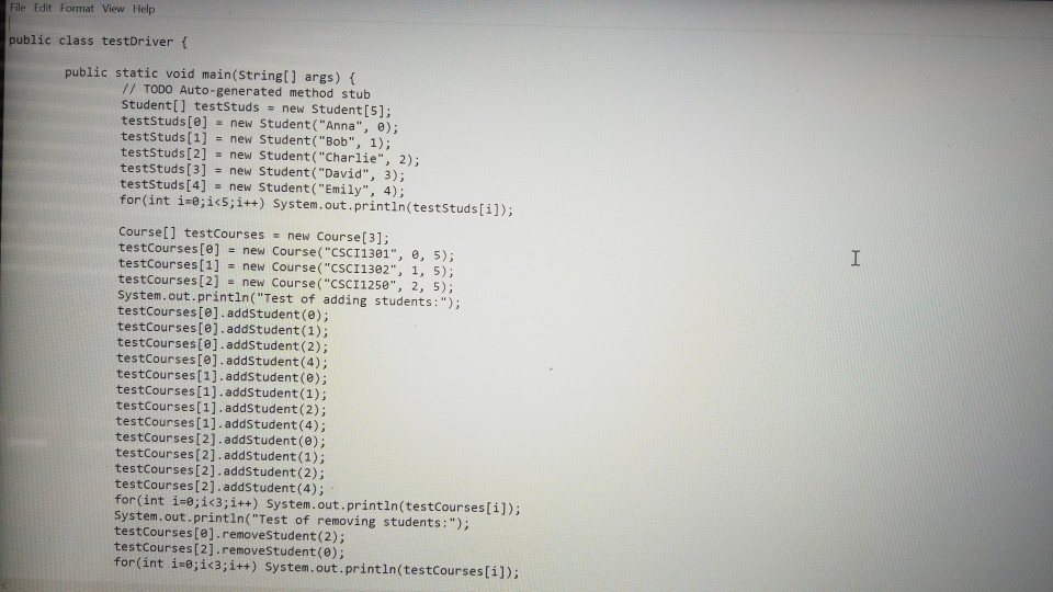 Solved Course - Notepad File Edit Format View Help import | Chegg.com