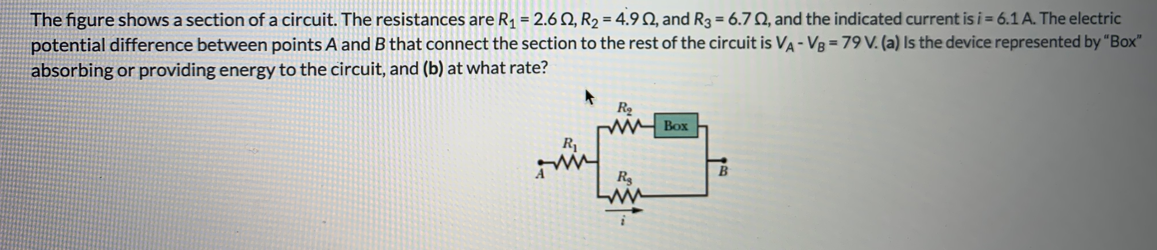 Solved The figure shows a section of a circuit. The | Chegg.com