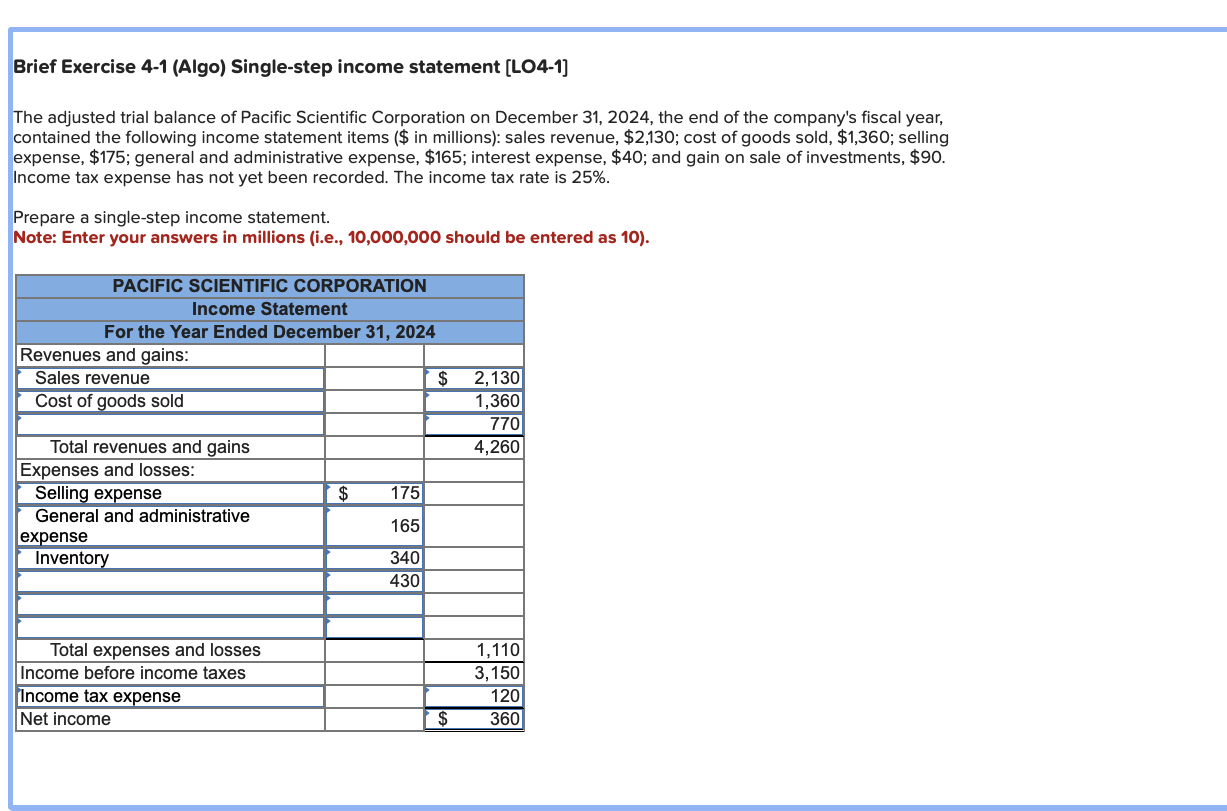 Solved Brief Exercise 4 1 Algo Single Step Income 7059