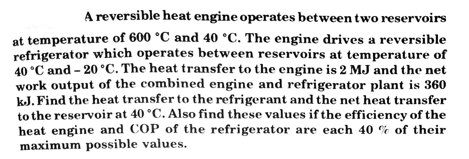 Solved . A Reversible Heat Engine Operates Between Two | Chegg.com