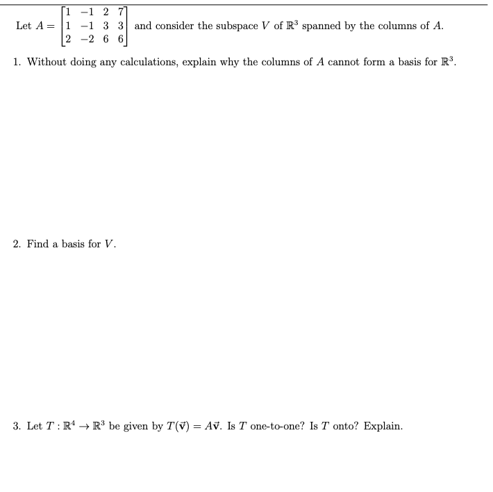 Solved Please solve using basic linear algebra | Chegg.com