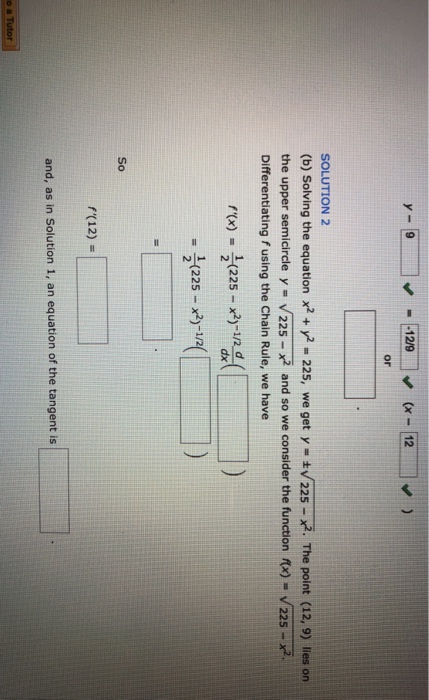 Solved -1-12/9 (x-12 or SOLUTION 2 (b) Solving the equation | Chegg.com