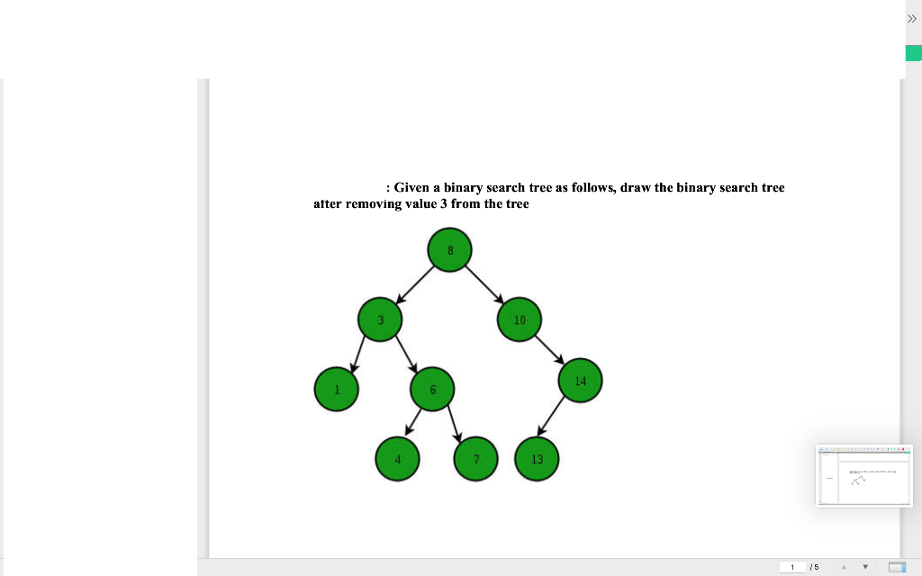 Solved Given a binary search tree as follows, draw the | Chegg.com