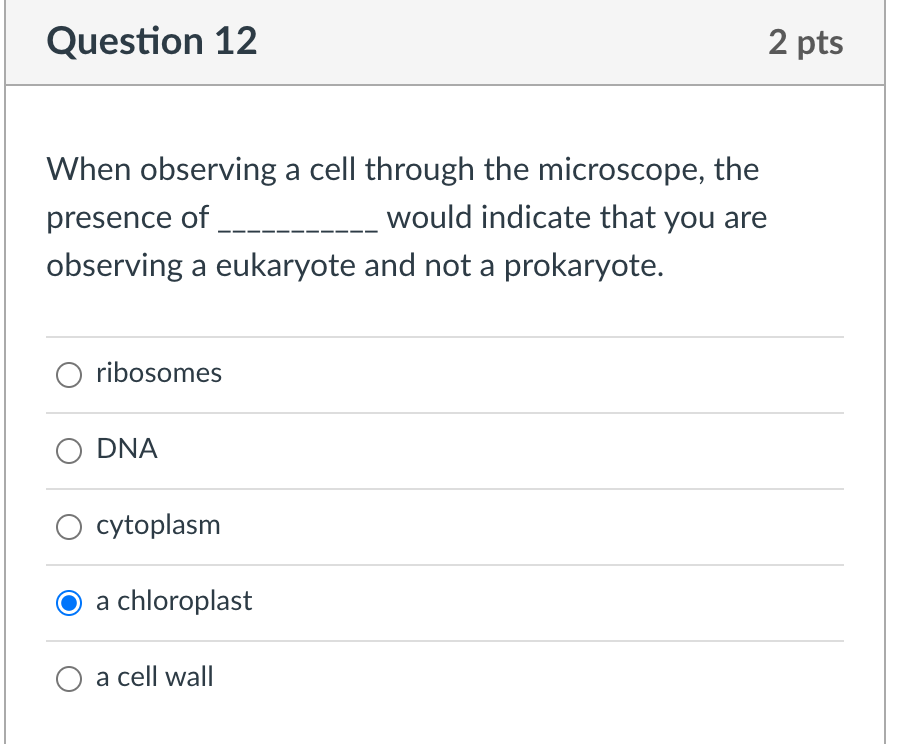 Solved Question 12 2 pts When observing a cell through the | Chegg.com