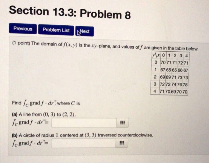 Solved Section 13.3: Problem 8 Previous Problem List Next (1 | Chegg.com