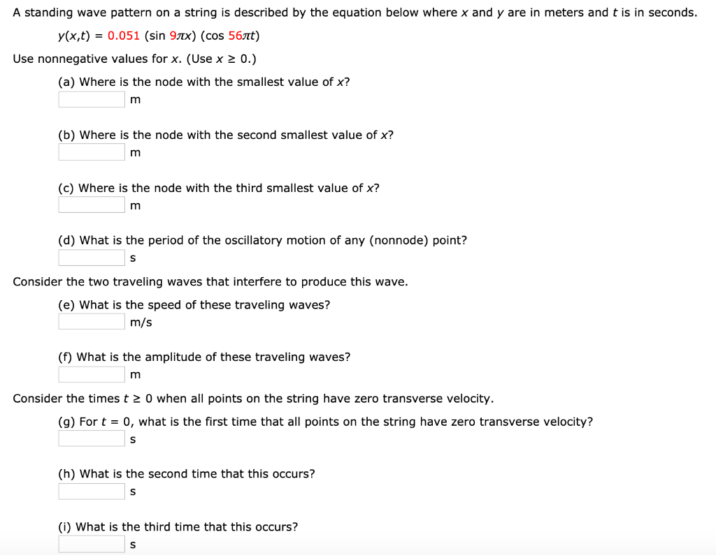 Standing Wave Pattern String Solved A standing wave pattern on a string is described by | Chegg.com