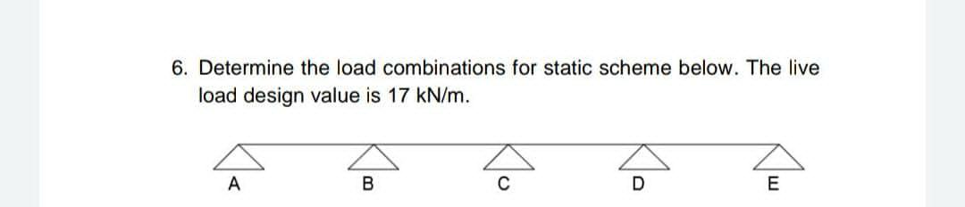Solved 6. Determine the load combinations for static scheme | Chegg.com