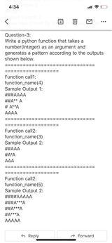 Solved Question-3: Write a python function that takes a | Chegg.com