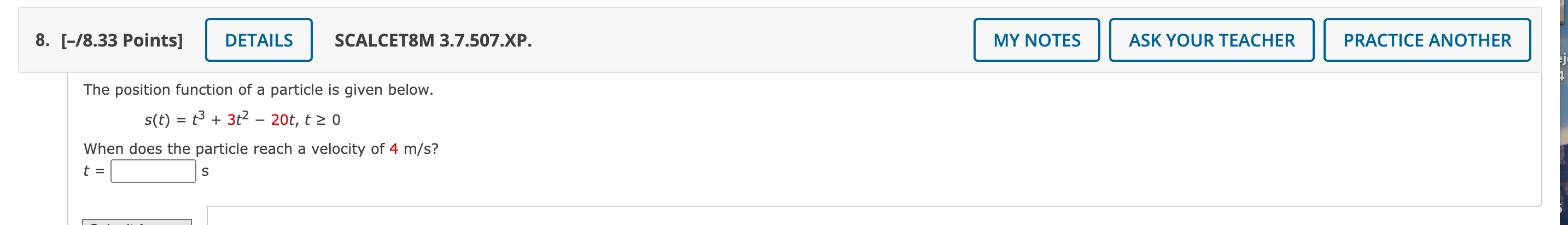 Solved The position function of a particle is given | Chegg.com