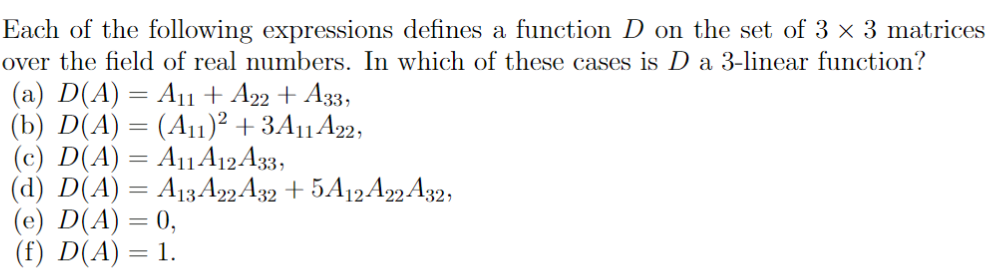 Solved Each of the following expressions defines a function 
