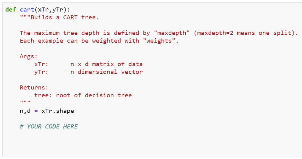 Python X Cart Drive In this section, you will implement the function cart | Chegg.com