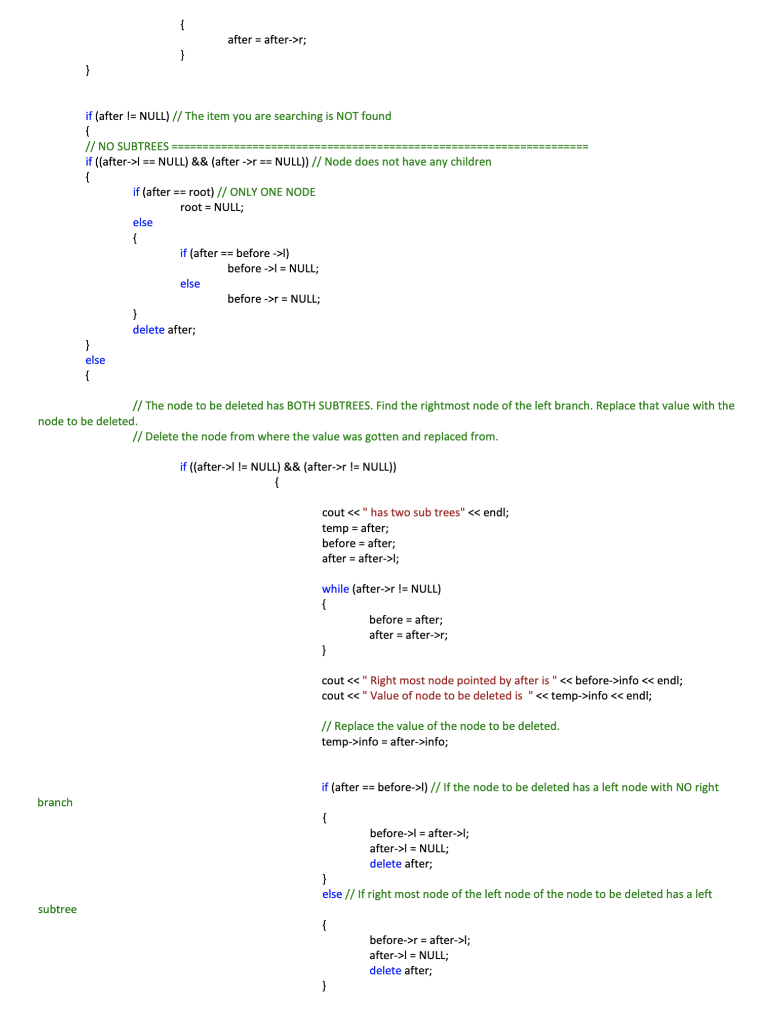 Solved The following is a COMPLETE code for Binary tree | Chegg.com