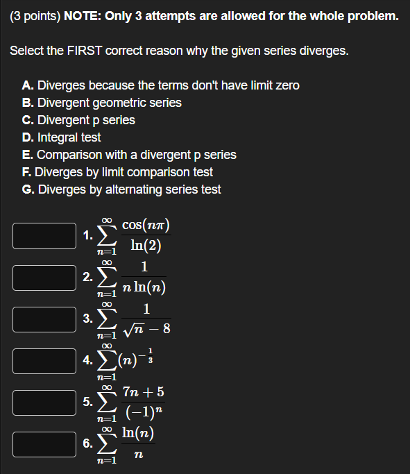Solved (3 points) NOTE: Only 3 attempts are allowed for the | Chegg.com