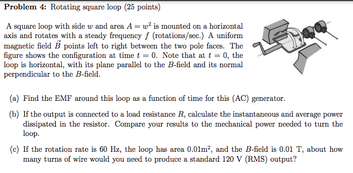 Solved Problem 4: Rotating square loop (25 points) A square | Chegg.com