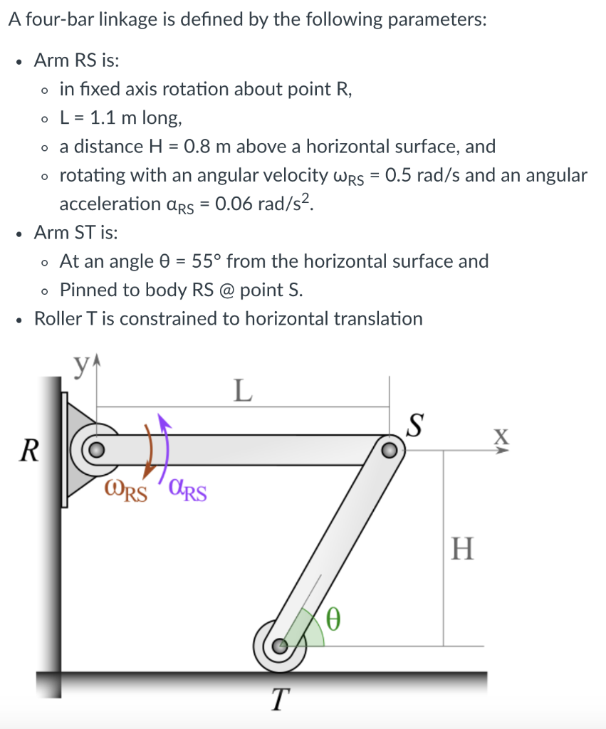 Solved A four-bar linkage is defined by the following | Chegg.com