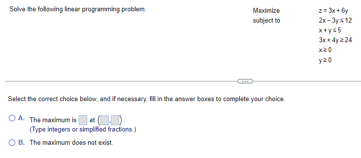 Solved Solve the following linear programming problem. | Chegg.com