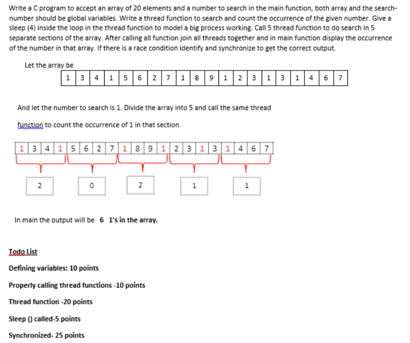 Solved Write a C program to accept an array of 20 elements | Chegg.com