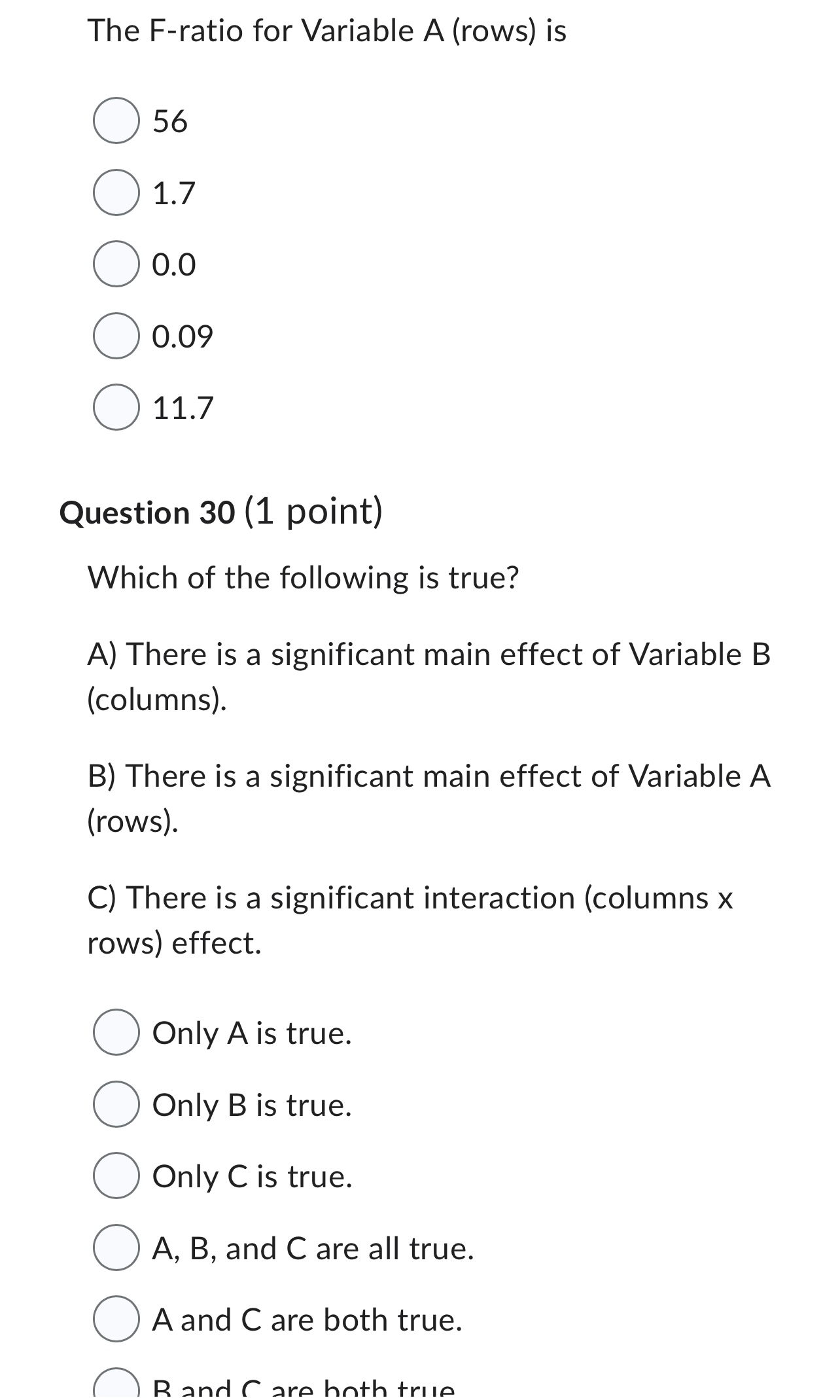 Solved In a 3∗2 experiment, Variable A has three levels (1,