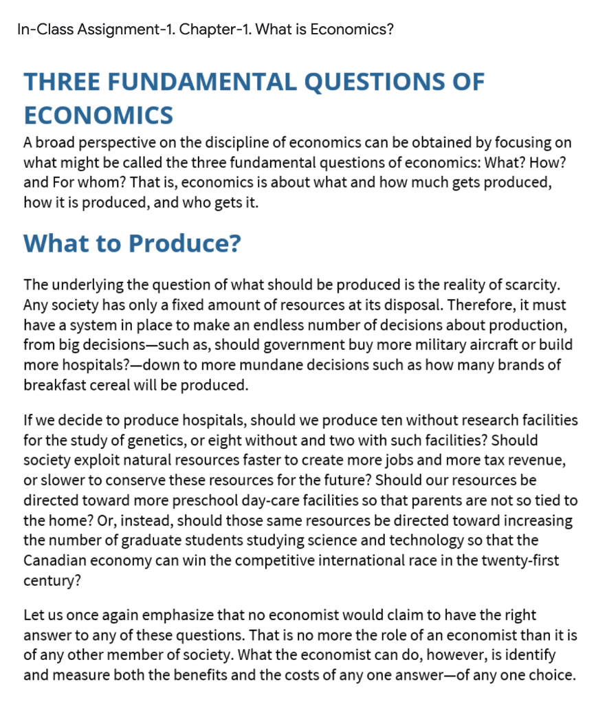 Economics chapter 1