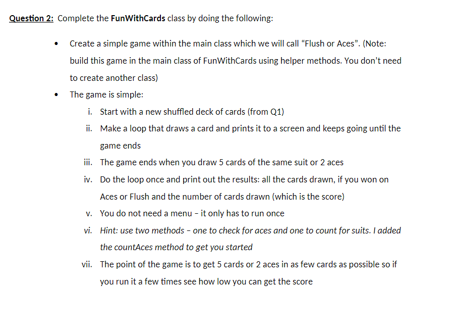 Solved For Java: Here is DeckOfCards: import | Chegg.com