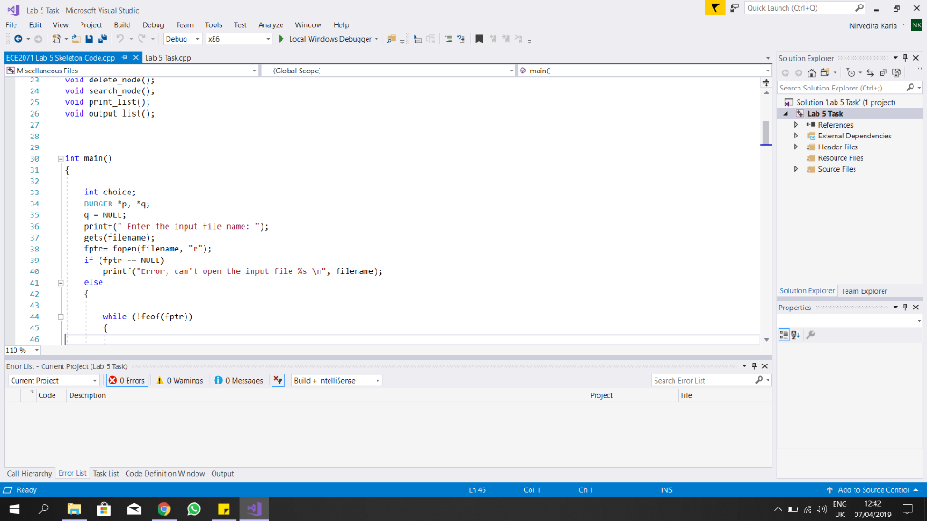Solved Task Have a look through the skeleton code. Your | Chegg.com