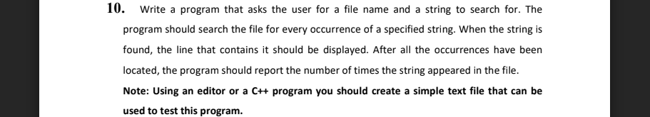 Solved 10. Write a program that asks the user for a file | Chegg.com