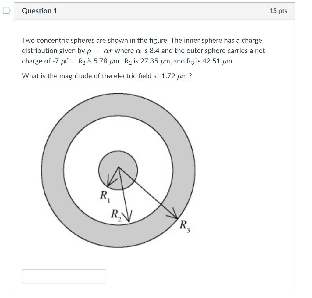 Solved Question 1 15 Pts Two Concentric Spheres Are Shown In | Chegg.com