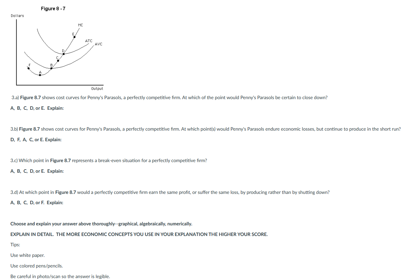 Solved Figure 8−7 3.a) Figure 8.7 shows cost curves for