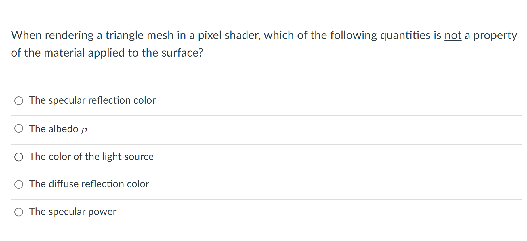 Solved When rendering a triangle mesh in a pixel shader, | Chegg.com