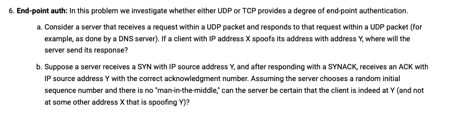 Solved 6. End-point auth: In this problem we investigate | Chegg.com