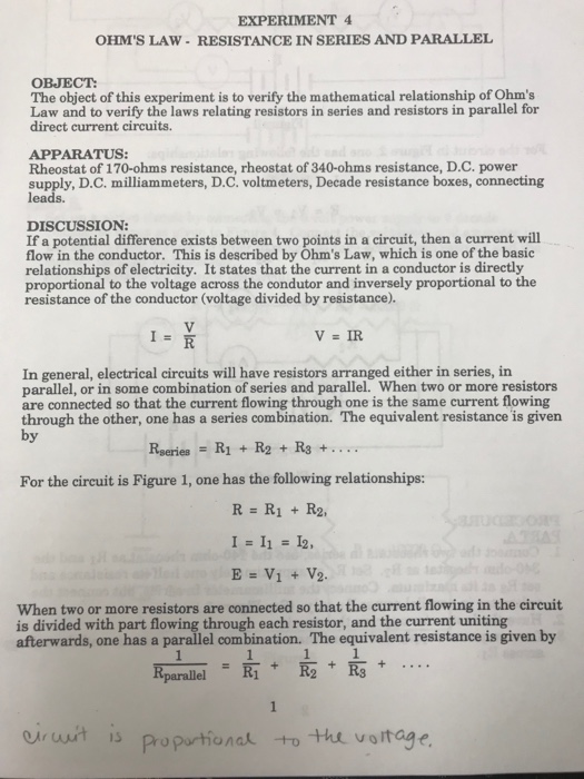 experiment 4 ohm's law