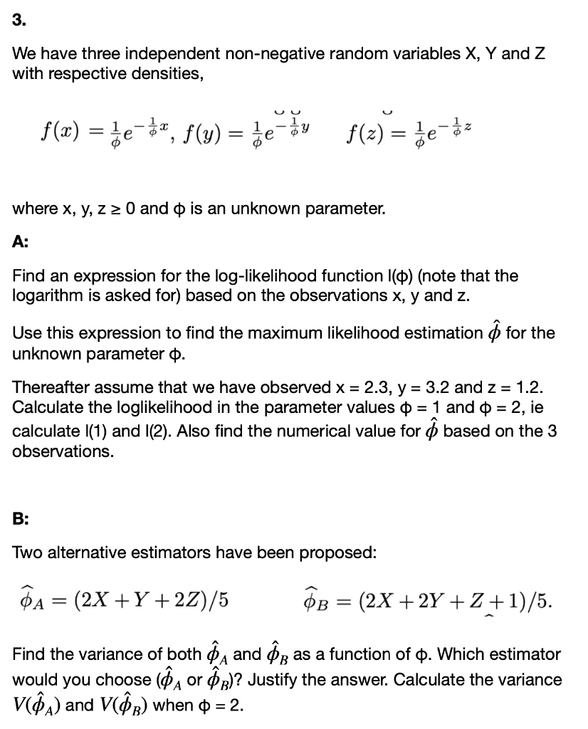 Solved 3 We Have Three Independent Non Negative Random V Chegg Com