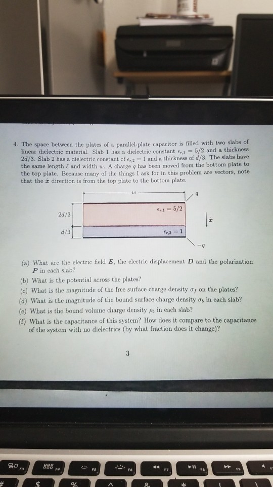 Solved 4. The space between the plates of a parallel-plate | Chegg.com