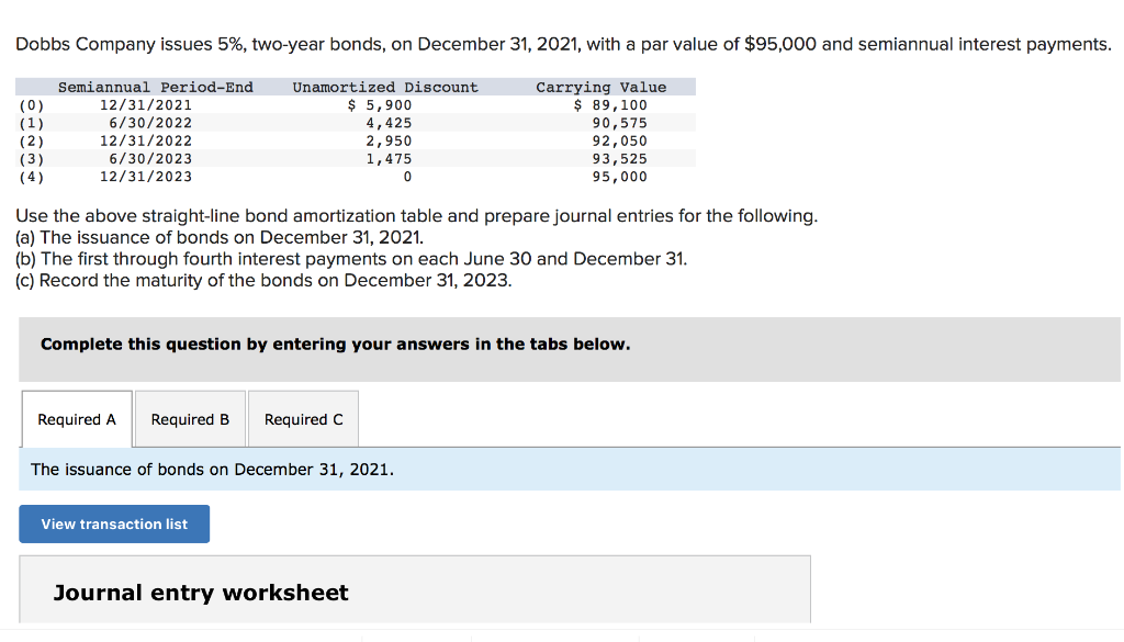 Solved Dobbs Company Issues 5%, Two-year Bonds, On December | Chegg.com