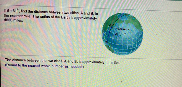 Solved If = 31", Find The Distance Between Two Cities, A And | Chegg.com