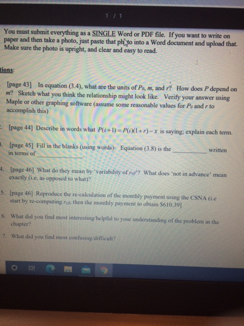 Solved 1 / 1 You must submit everything as a SINGLE Word or | Chegg.com