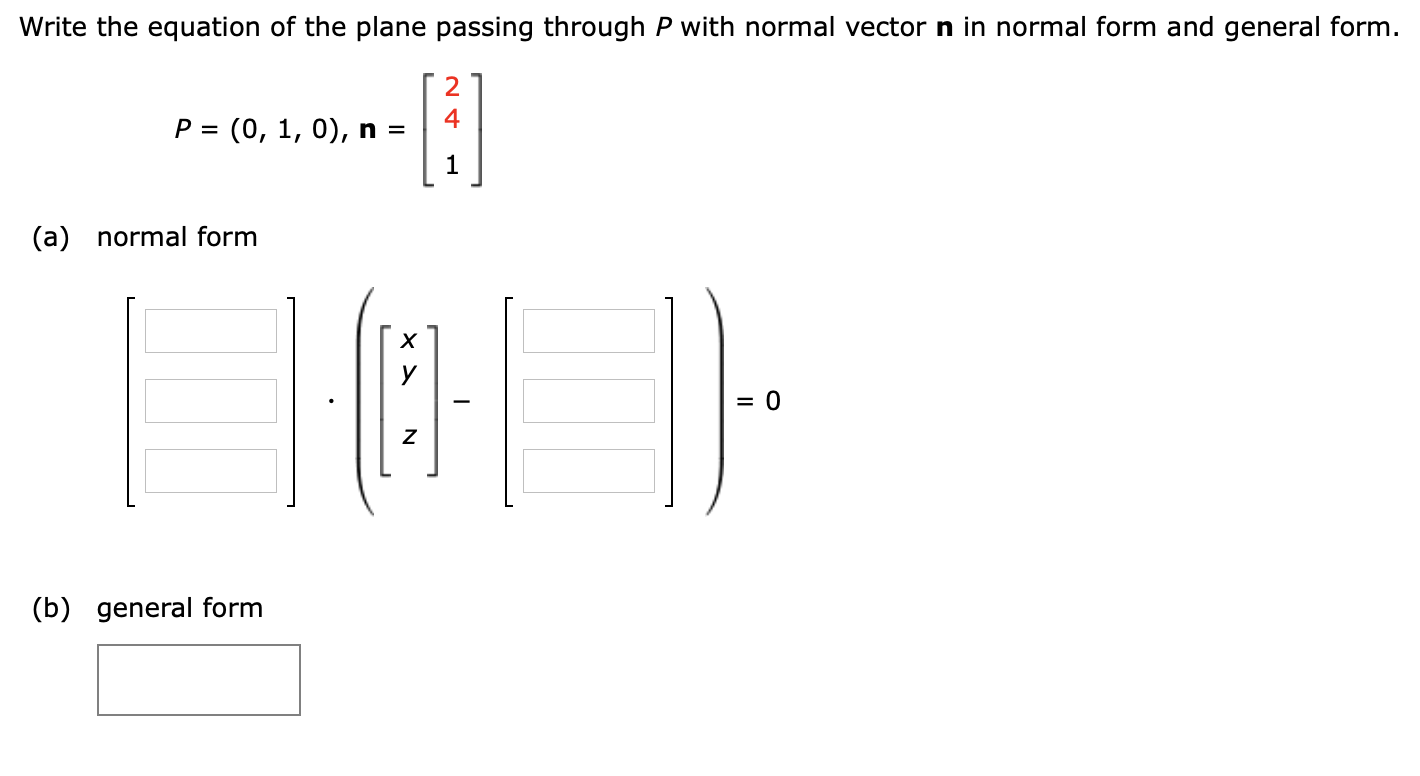 Solved Write The Equation Of The Plane Passing Through P | Chegg.com