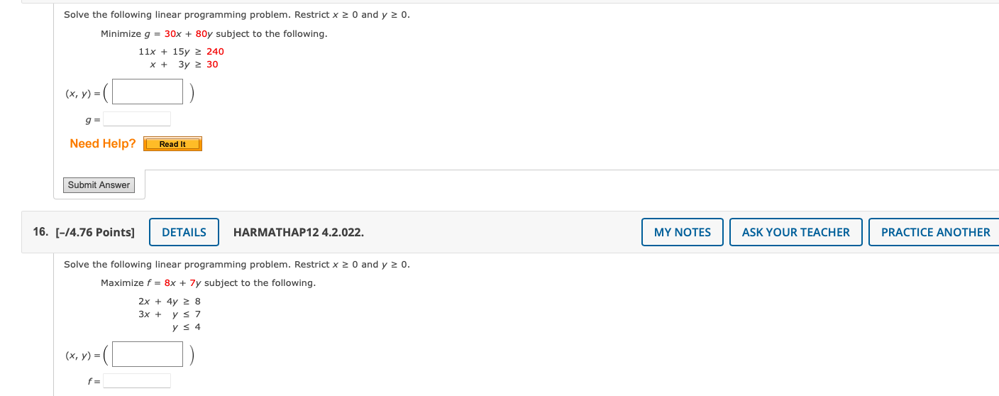 Solved Solve the following linear programming problem. | Chegg.com