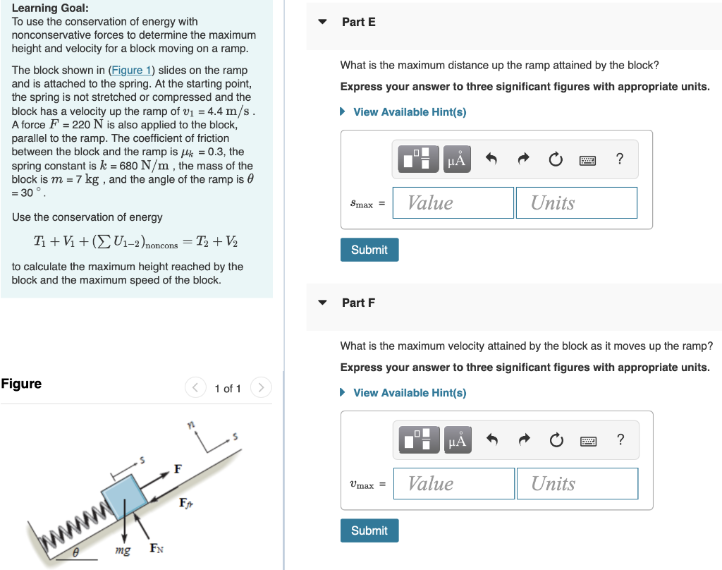 Solved Part E What is the maximum distance up the ramp | Chegg.com