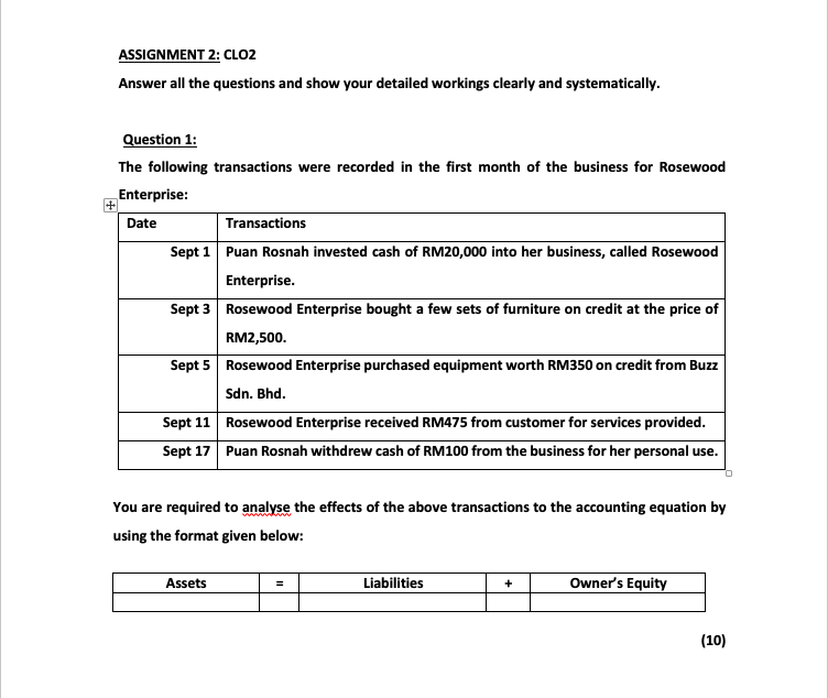 Solved ASSIGNMENT 2: CLOZ Answer all the questions and show | Chegg.com