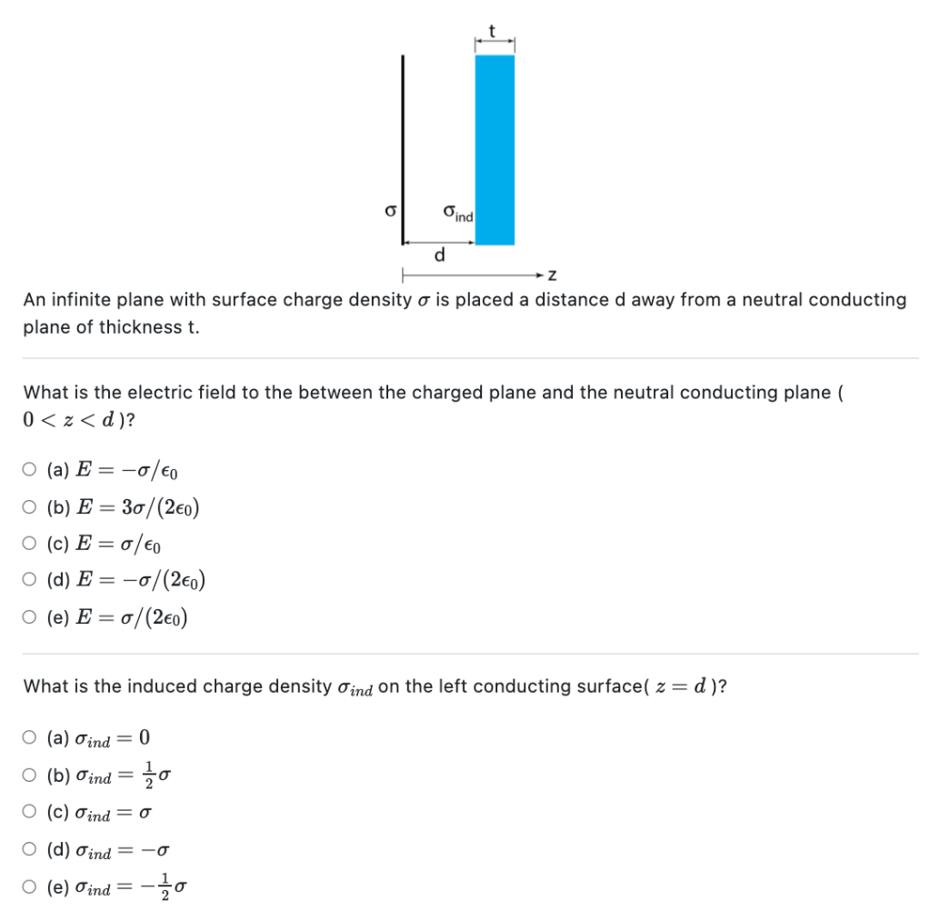 0 Oind D An Infinite Plane With Surface Charge Chegg Com