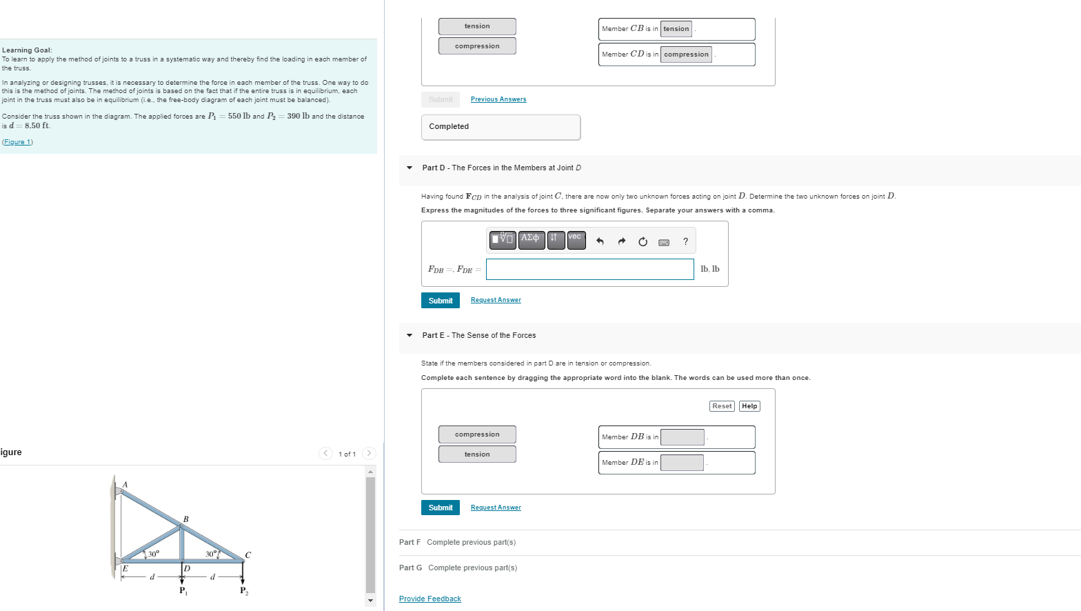 Solved Learning Goal: To learn to apply the method of joints | Chegg.com