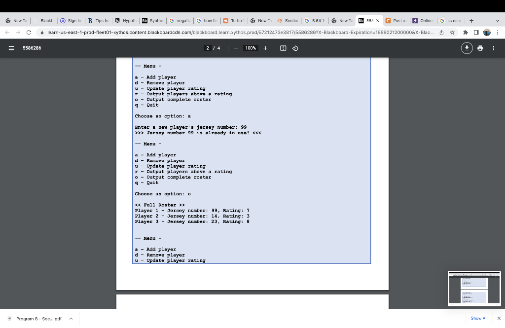 Solved PROGRAM 8 : SOCCER TEAM ROSTERS Project | Chegg.com