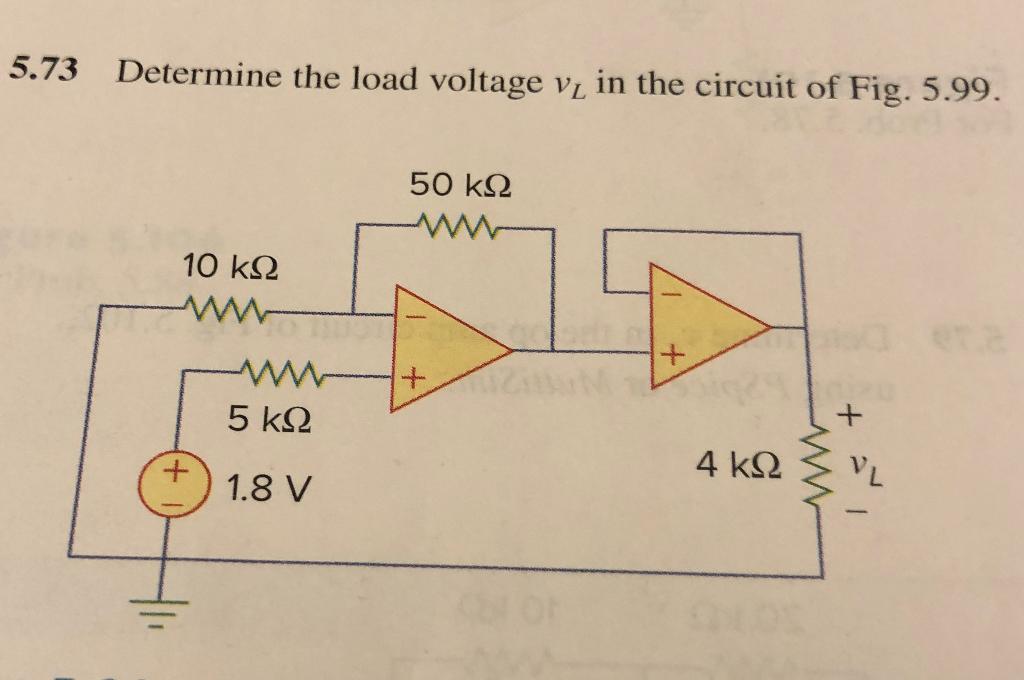 Solved 5.73 Determine the load voltage Vų in the circuit of | Chegg.com