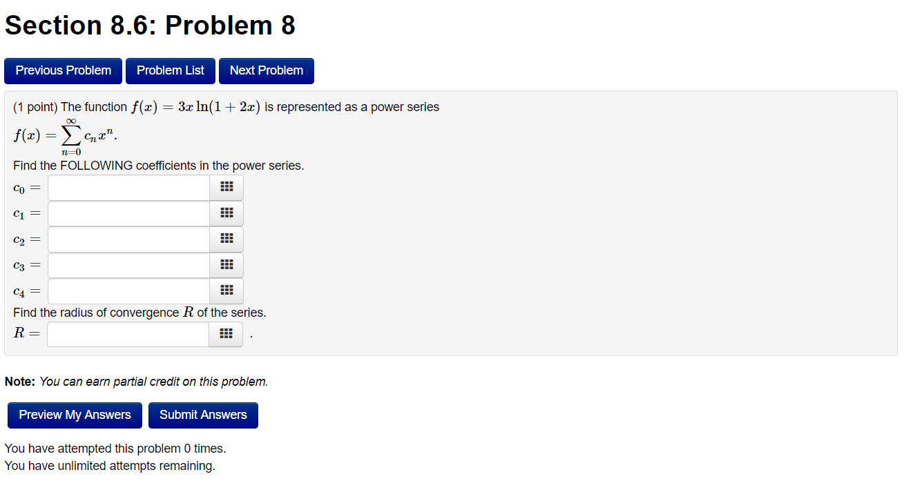Solved Section 8.6: Problem 8 Previous Problem Problem List | Chegg.com