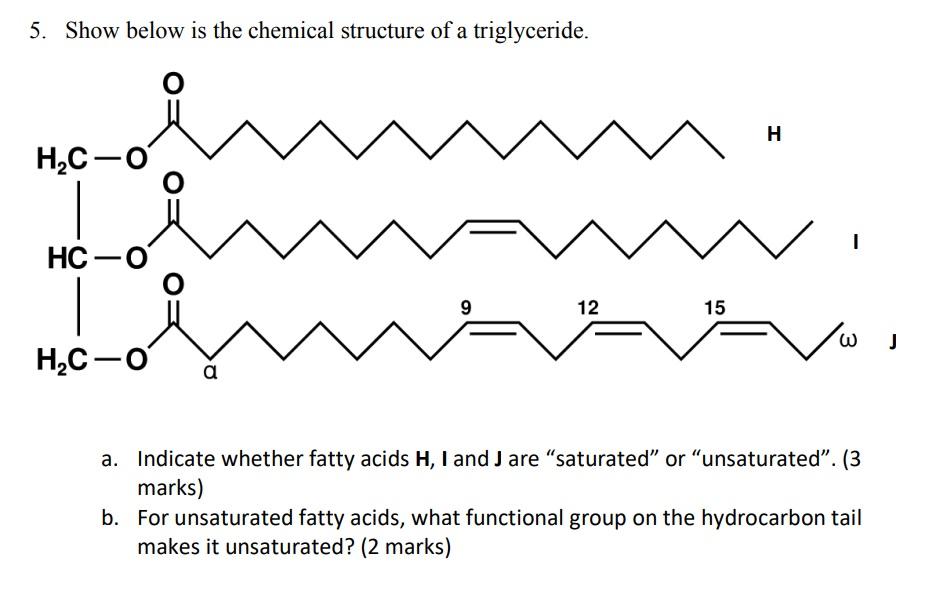 Solved 5. Show below is the chemical structure of a