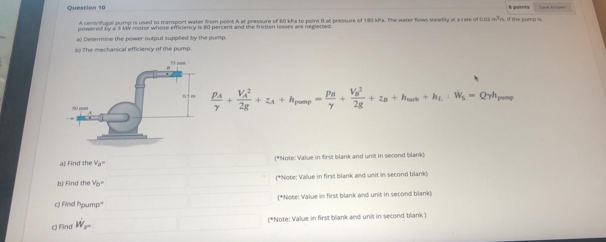 Solved Question 10 & Points A Centrifugal Pump Is Used To | Chegg.com